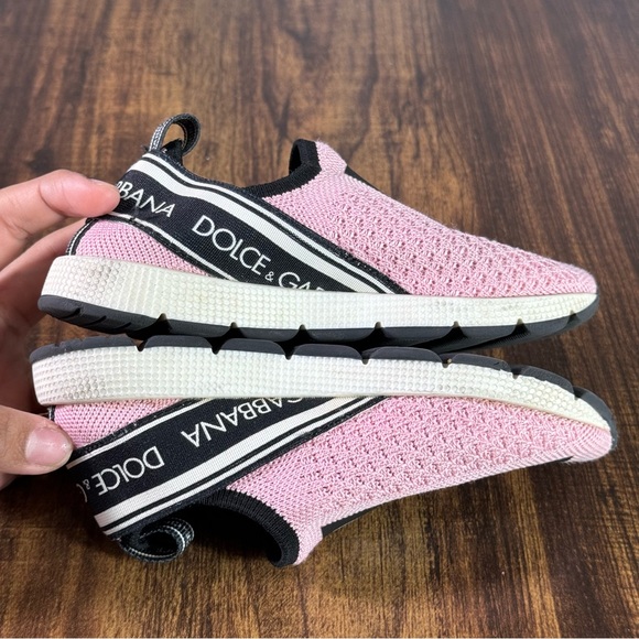 DOLCE & GABBANA KIDS SORRENTO SNEAKERS ROSA-BIANCO - Picture 6 of 11